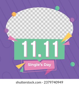 11.11 sale background. single's day sale. 11.11 Shopping festival promotion. Vector illustration Template for Poster, Banner, Flyer, Card, Post, Cover. Singles Day discount concept.