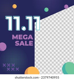 11.11 sale background. single's day sale. 11.11 Shopping festival promotion. Vector illustration Template for Poster, Banner, Flyer, Card, Post, Cover. Singles Day discount concept.