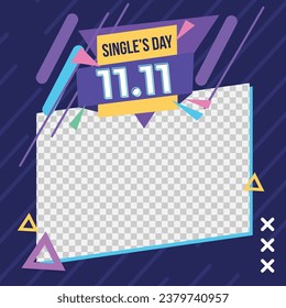 11.11 sale background. single's day sale. 11.11 Shopping festival promotion. Vector illustration Template for Poster, Banner, Flyer, Card, Post, Cover. Singles Day discount concept.