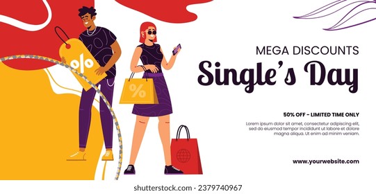 11.11 sale background. single's day sale. 11.11 Shopping festival promotion. Vector illustration Template for Poster, Banner, Flyer, Card, Post, Cover. Singles Day discount concept.