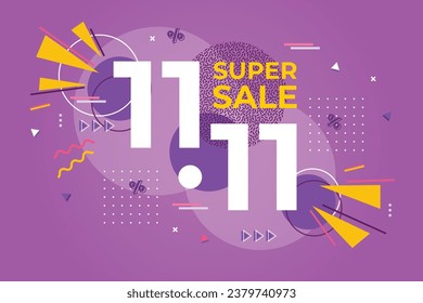 11.11 sale background. single's day sale. 11.11 Shopping festival promotion. Vector illustration Template for Poster, Banner, Flyer, Card, Post, Cover. Singles Day discount concept.