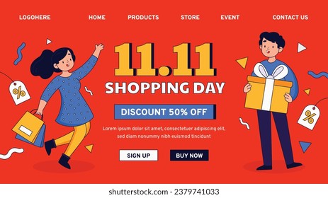 11.11 sale background. single's day sale. 11.11 Shopping festival promotion. Vector illustration Template for Poster, Banner, Flyer, Card, Post, Cover. Singles Day discount concept.