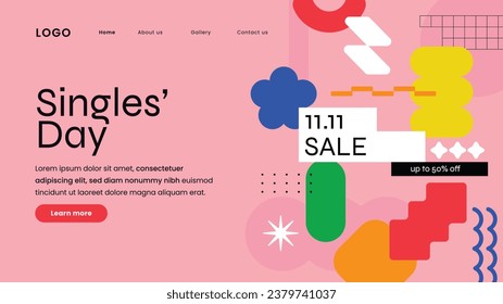 11.11 sale background. single's day sale. 11.11 Shopping festival promotion. Vector illustration Template for Poster, Banner, Flyer, Card, Post, Cover. Singles Day discount concept.