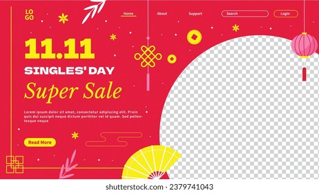 11.11 sale background. single's day sale. 11.11 Shopping festival promotion. Vector illustration Template for Poster, Banner, Flyer, Card, Post, Cover. Singles Day discount concept.