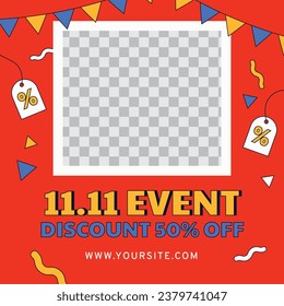 11.11 sale background. single's day sale. 11.11 Shopping festival promotion. Vector illustration Template for Poster, Banner, Flyer, Card, Post, Cover. Singles Day discount concept.