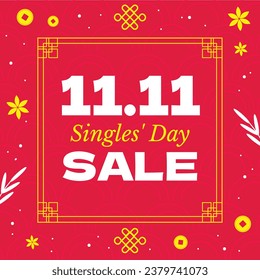 11.11 sale background. single's day sale. 11.11 Shopping festival promotion. Vector illustration Template for Poster, Banner, Flyer, Card, Post, Cover. Singles Day discount concept.