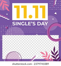 11.11 sale background. single's day sale. 11.11 Shopping festival promotion. Vector illustration Template for Poster, Banner, Flyer, Card, Post, Cover. Singles Day discount concept.