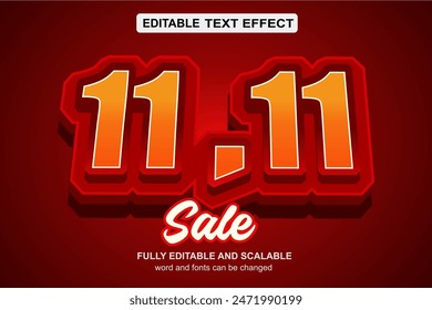 11.11 SALE EDITABLE TEXT EFFECT VECTOR FILE
