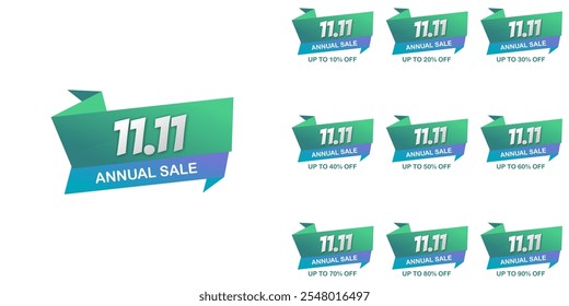 11.11 Sale Shopping Day Vector Illustration. Biggest sale of year vector illustration Discounts pack. Editable EPS file.