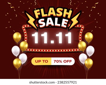 11.11 Verkauf von Vektorgrafik | Vektor | Flash Sale | Bis zu 70 % Rabatt auf Banner