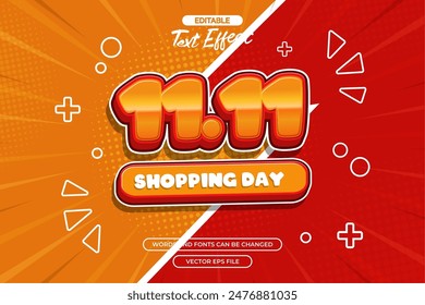 11.11 shopping day editable text effect