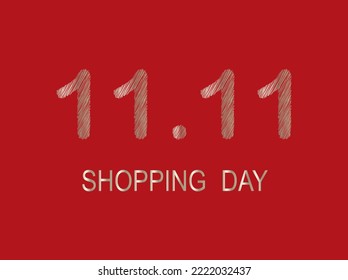 11.11 Shopping day sale banner, poster and flyer design. Global shopping world day Sale on colorful background. Vector illustration