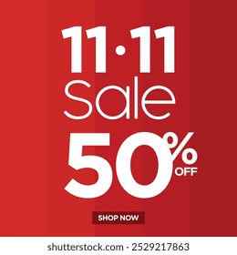 11.11 Venta de día de compras Anuncio 11.11 venta