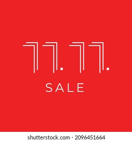 11.11 Shopping festival, Speech marketing banner design on red background. Vector illustration	