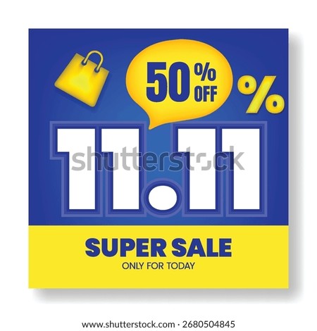 11.11 Singles Day Black Friday Web Banner Template with Square Flyer Poster Layout, Retail Promotion, Social Media Ads, Product Sale, Discount Deals and Special Offer Background