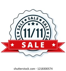 11.11 Singles Day Sale label badge promotion  illustration