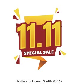 11.11 Special Sale Banner with Bold Typography and Vibrant Geometric Elements