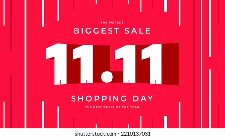 11.11 World biggest shopping festival banner template design for social media and website.