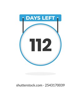 112 Days Left Countdown for sales promotion. 112 days left to go Promotional sales banner