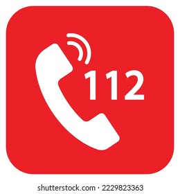 112 emergency call service icon. Vector illustration