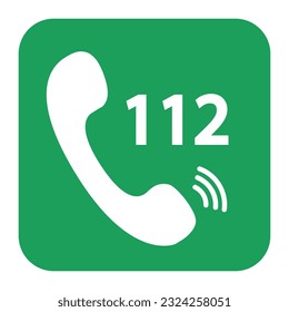 112 emergency call service icon. Vector illustration