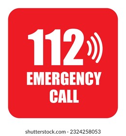 112 emergency call service icon. Vector illustration