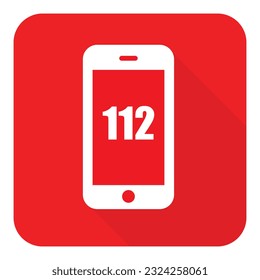 112 emergency call service icon. Vector illustration