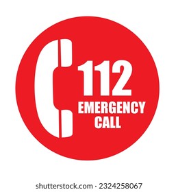 112 emergency call service icon. Vector illustration