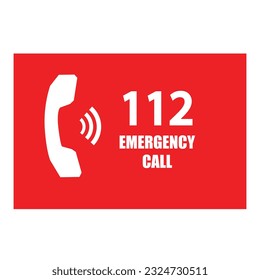 112 emergency call service icon. Vector illustration