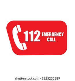 112 emergency call service icon. Vector illustration