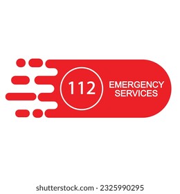 112 emergency call service icon. Vector illustration