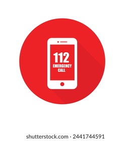 112 emergency call service icon. Vector illustration