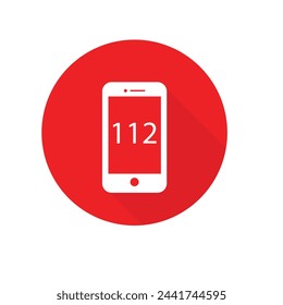 112 emergency call service icon. Vector illustration