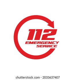 112 servicios de llamadas de emergencia Ilustración vectorial de icono plano	
