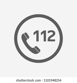 112 Emergency Call Vector Icon Illustration For Web And Mobile App Isolated White Backround.Ui Ux eps 10