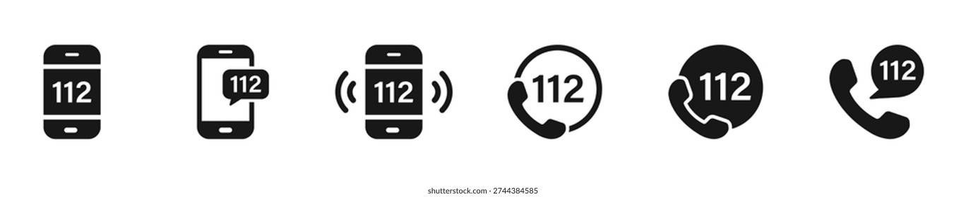Línea directa de emergencia 112. Llamando al 112. Concepto de línea directa. Primeros auxilios. Número europeo de urgencia