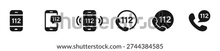 112 Emergency hotline. 112 calling. Hotline concept. First aid. European emergency number