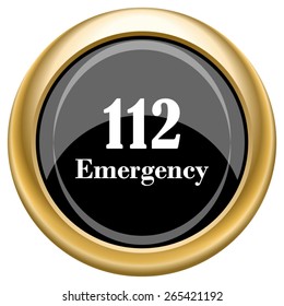112 Emergency icon. Internet button on white  background. EPS10 Vector. 