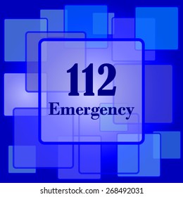 112 Emergency icon. Internet button on abstract background. 