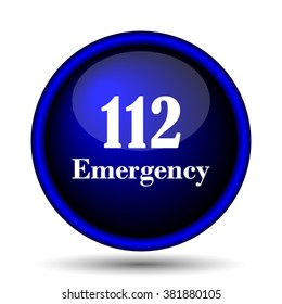 112 Emergency icon. Internet button on white background. EPS10 vector
