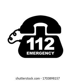 112 emergency icon vector illustration