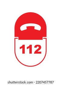 112 emergency icon vector illustration