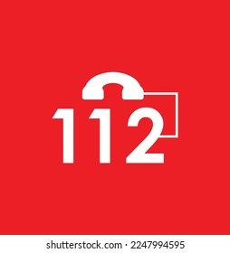 112 emergency icon vector illustration
