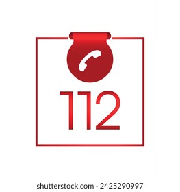 112 emergency icon vector illustration