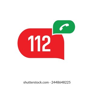 112 emergency icon vector illustration