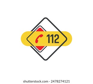 112 emergency icon vector illustration