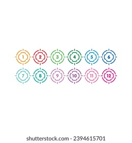 1-12 math numbers. numbers 1-12 in circle. numbers 1-12 for business, magazine, internet, education world