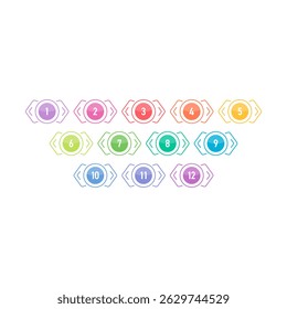 1-12 numbers concept. 1-12 numbers concept for education, business