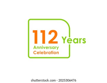 112 years anniversary celebration Vector Template Design Illustration