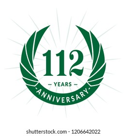 112 years anniversary. Elegant anniversary design. 112 years logo.